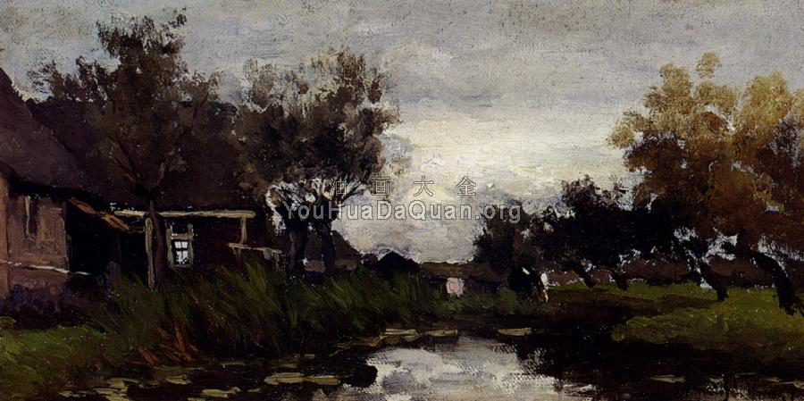 Farmhouses On The Waterfront - 让·亨德里克·维西恩布鲁奇